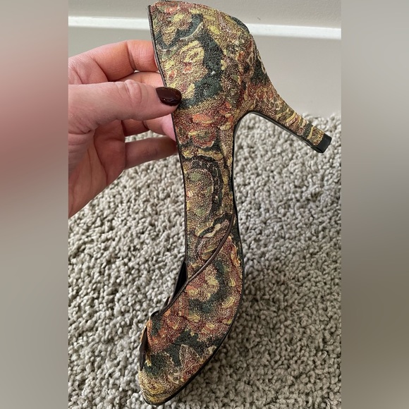 Brocade-Style Peep-Toe Heels - Picture 6 of 8